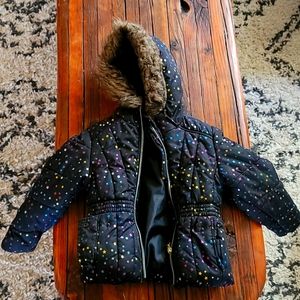Girls winter coat with fur hood